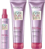 L'Oreal EverPure Moisture Shampoo, Conditioner and Leave In Spray Kit - Rosemary, Sulfate Free 6.8 fl oz