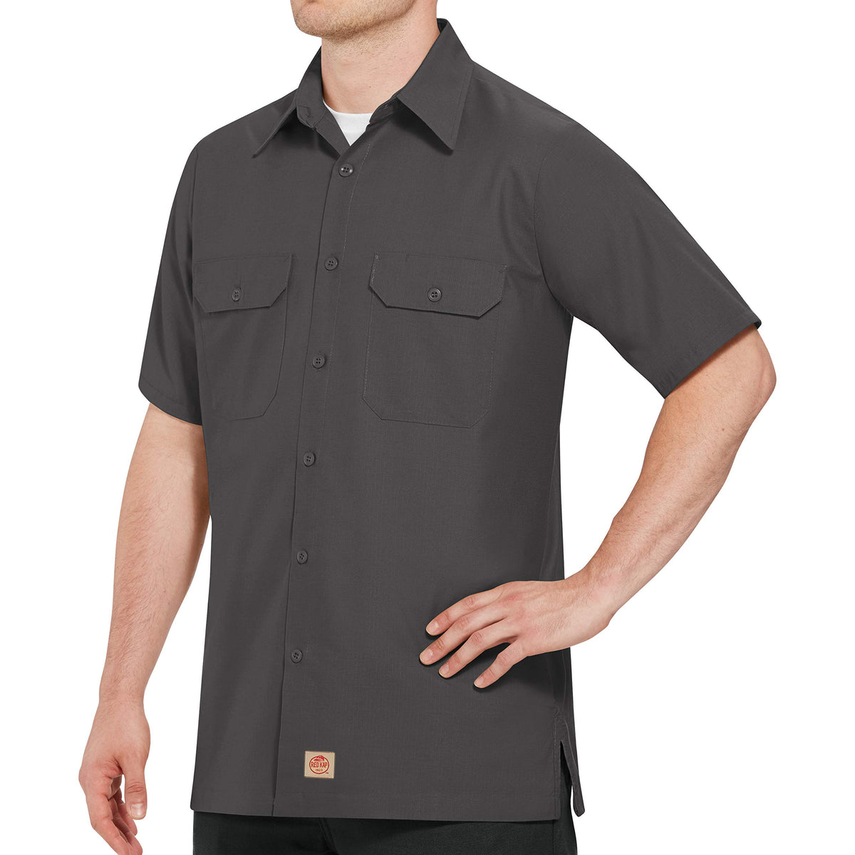 Red Kap Large Tall / Charcoal / Solid Rip Stop Shirt Tops
