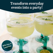 Libbey Cactus Stemed 4 / 4 Count (Pack of 1) / Cactus Margarita Glasses
