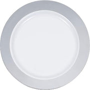 Creative Converting Silver Rim Plastic Dessert Plates, 7"