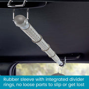 One Piece Carbon Steel Telescoping Clothes Bar For Car or Truck by High Road – 35'' - 59'', Metal, Gray