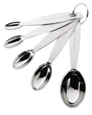 Stainless Steel Measuring Spoon Set Silver by Cuisipro – Standard, 15 milliliters, Stainless Steel, Silver, Model 1394