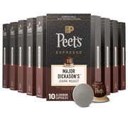 Peet's Coffee Major Dickason's Blend / 10 Count (Pack of 10) / 10 Coffee Gifts