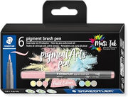 STAEDTLER Pigment Arts Brush Pens - Pastel Colors, Set of 6