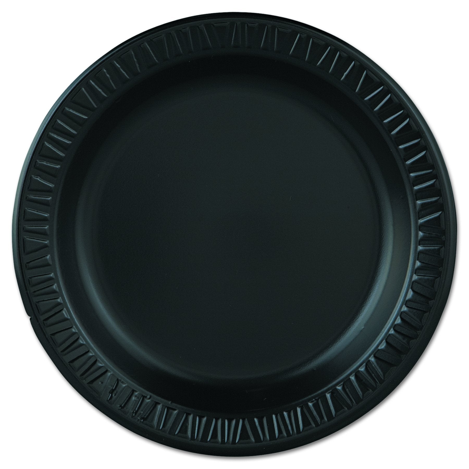 Dart 9PBQR 9 in Black Laminated Foam Plate (Case of 500)