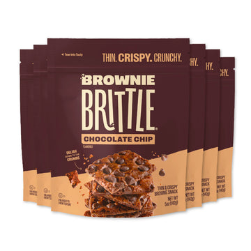 Original Chocolate Chip Thin and Crispy Sweet Snacks by Brownie Brittle – 5 Ounce (Pack of 6), Chocolate, Pack of 6