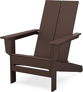 Polywood Contemporary Modern Adirondack Chair in Mahogany