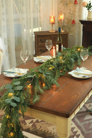 9ft Real Touch Norfolk Pine Garland with Tassels by EnnbeRuu – 9FT, Polyethylene (PE), Green, Model TT13-9FT