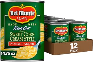 Del Monte Canned Golden Sweet Corn Cream Style No Salt Added, 14.75-Ounce (Pack of 12)