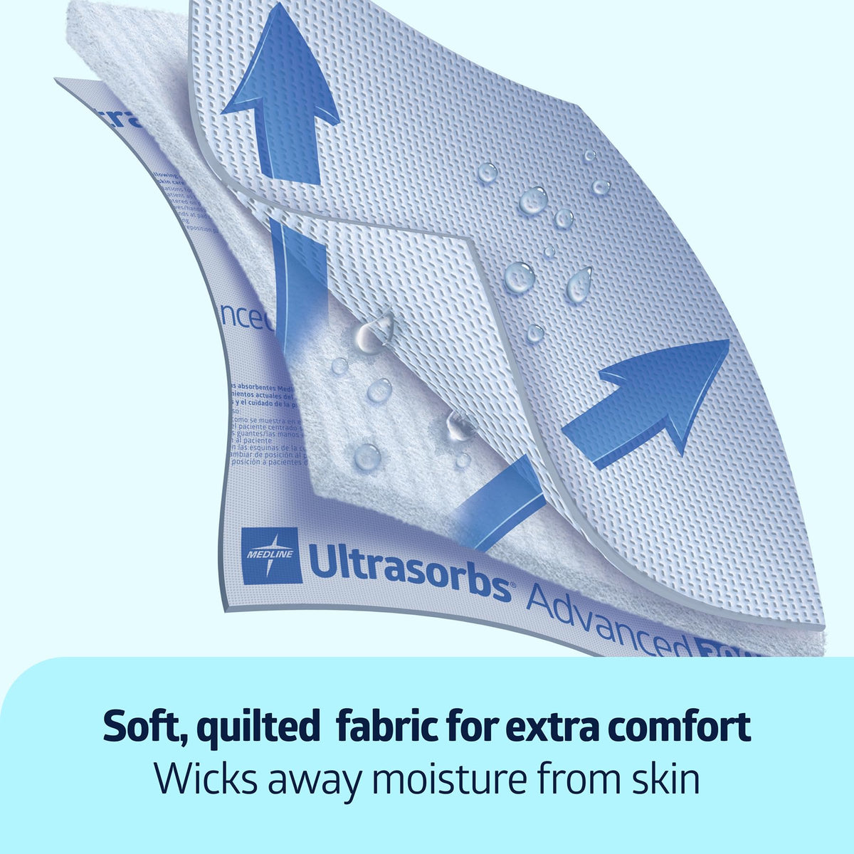 Ultrasorbs Advanced Extra Strength Drypads by Medline – 70 Count (Pack of 1), Super Absorbent Polymer, White