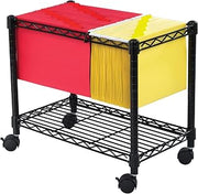 Safco Rolling Cart, Fits Letter and Legal-Size Hanging Folders, Mobile File Storage, Steel, Black