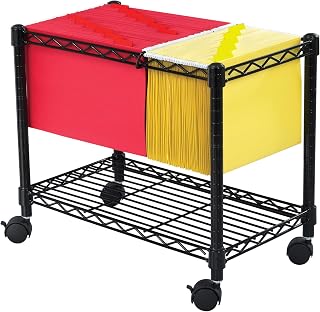 Safco Rolling Cart, Fits Letter and Legal-Size Hanging Folders, Mobile File Storage, Steel, Black