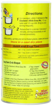 Tony Chachere's White Gravy / 10 Ounce / 12 Cajun Seasoning