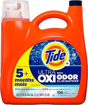 Tide Ultra Oxi with Odor Eliminators Liquid Laundry Detergent, 106 Loads, HE Compatible