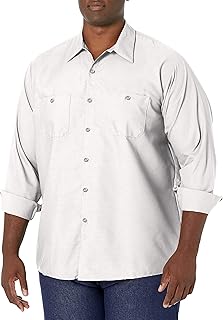 Red Kap Long Sleeve Industrial Solid Work Shirt White Small - 5 Pack