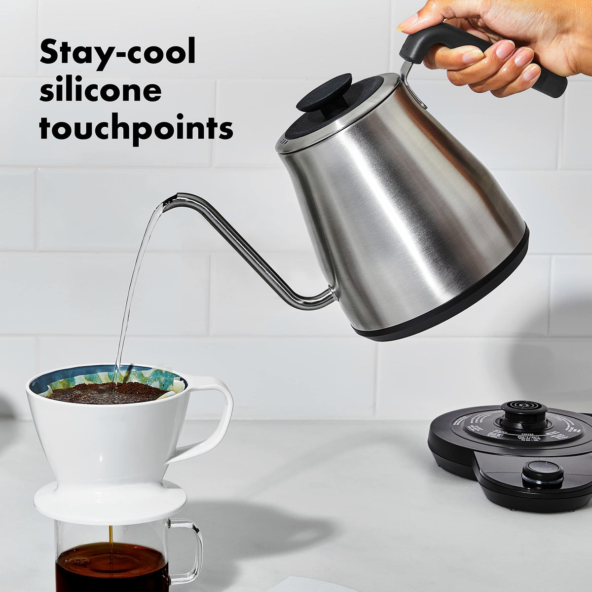 OXO 1.1 Quarts / Adjustable Temperature Kettle / STAINLESS STEEL Electric Kettles