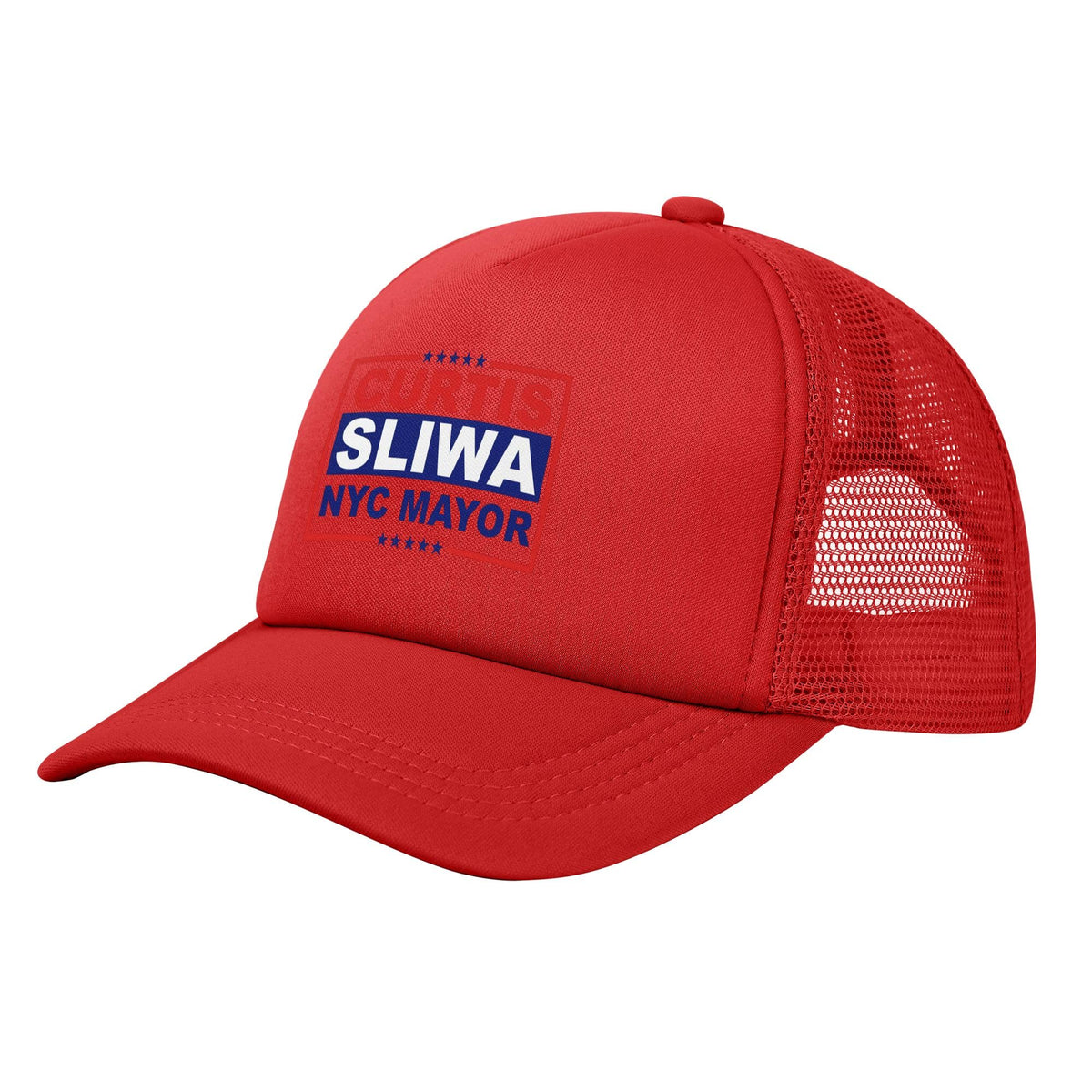Curtis Sliwa for NYC Mayor Hats New York City 2026 Election Trucker Hat Mesh Back Baseball Caps by rayprint – One Size, Red, Model rayprint061zxc