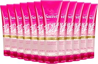 Suave Style Lock Sculpting Hair Gel for Women, Alcohol-Free, Maximum Hold, Soft & Smooth, No-Crunch, No-Flake, All Hair Types, 9 OZ, 12 Count