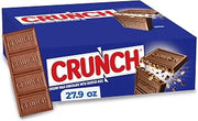 CRUNCH Full-Size Candy Bar, Creamy Milk Chocolate with Crunchy Crisped Rice, 18 Single Bars, 1.55 oz each
