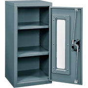 Clear View Wall Storage Cabinet with Locking Recessed by Global Industrial – 13.75 inches x 30 inches x 12.75 inches, Alloy Steel, Grey, Model 269874CV-GY