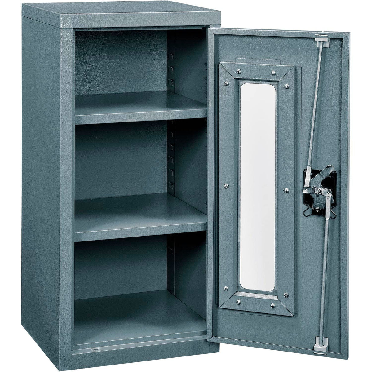 Clear View Wall Storage Cabinet with Locking Recessed by Global Industrial – 13.75 inches x 30 inches x 12.75 inches, Alloy Steel, Grey, Model 269874CV-GY