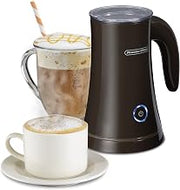 Proctor Silex Electric Hot & Cold Milk Frother, Automatic Warmer & Steamer for Latte & Cappuccino Foam, Brown