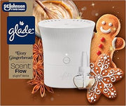 Glade Scent Flow PlugIns Air Freshener Starter Kit, Cozy Gingerbread, 1 Device + 1 Refill, 0.67 fl oz