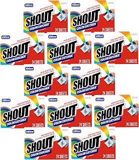 SHOUT Color Catcher Sheets for Laundry, Allow Mixed Washes, Prevent Color Runs and Maintain Original Clothing, 24 Count (Pack of 12)