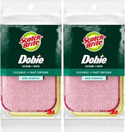 Scotch-Brite Dobie Sponge Cloths | Scrub & Wipe | Non-Scratch | Absorbent | 2 Pack
