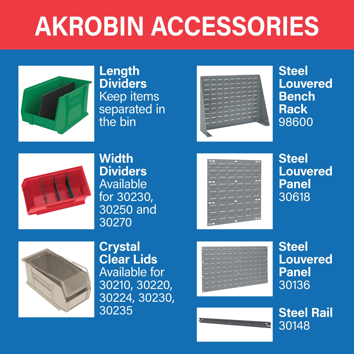 30224 AkroBins Plastic Storage Bins by Akro-Mils – 11-Inch x 4-Inch x 4-Inch, 20.0 pounds, Plastic, Red, Pack of 12