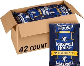 Maxwell House Ground Coffee, 42 per Case, Special Delivery, 1.2 oz. Pkts | Smooth Medium Roast Coffee, Mild Acidity, 100% Pure Coffee, No-Mess Filter Packs for 10-12 Cup Coffee Makers, Kosher
