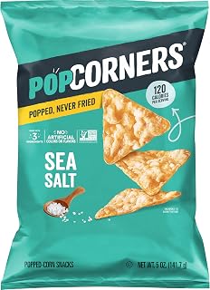 Popcorners Popped Corn Snack Chips, Sea Salt, 5 Oz