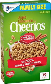 Cheerios Apple Cinnamon Cereal, Gluten Free, Whole Grain Oats, 19 oz | Apple Puree & Cinnamon Flavor, 21g Whole Grain, May Help Lower Cholesterol, Good Source of 12 Vitamins