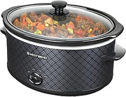 West Bend Slow Cooker 6-Quart Manual Crockery Style with Dishwasher Safe Oval Ceramic Crockpot and Glass Lid Two Temperature Settings Plus Keep Warm, 330-Watts, Black
