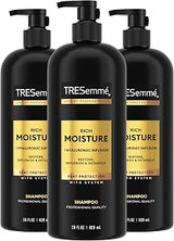 TRESemmé Rich Moisture Hydrating Shampoo for Dry Hair 28 oz 3 ct | Moisturizing for frizz-prone hair, Restores damaged hair, Moisturizes & detangles, Adds shine, with Heat protection system