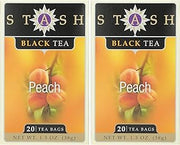 Stash Peach Black Tea, Tea, 20 ct (Pack of 2)