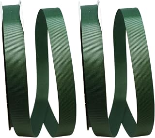 Reliant Ribbon Grosgrain Allure Ribbon, 7/8 Inch X 100 Yards, Forest Green (Pack of 2)