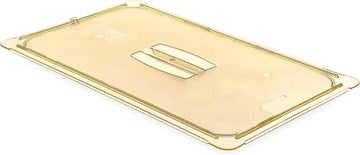 Carlisle FoodService Products StorPlus Handled Lid, Cover for Full Size Food Pans, Unnotched, 20.75" x 12.88", 1 Count, Amber