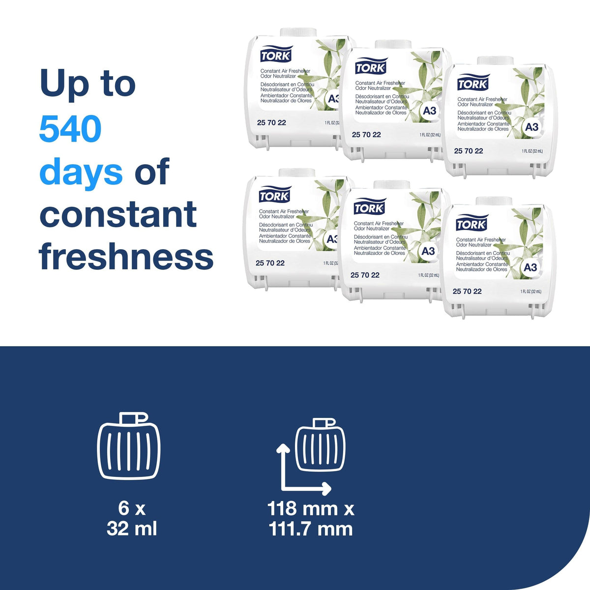 Tork Constant Air Freshener Refill – Odor Neutralizer A3, 6x32mL, 257022​