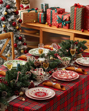 Metahom Christmas Dessert Plates, 8 Inch Ceramic, Set of 6