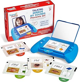 hand2mind Talking Mirror My Sounds Phoneme Set, Phonemic Awareness, Speech Therapy Materials, Phonics Manipulatives, Toddler Talking Flash Cards, Letter Sounds, Preschool Learning Activities