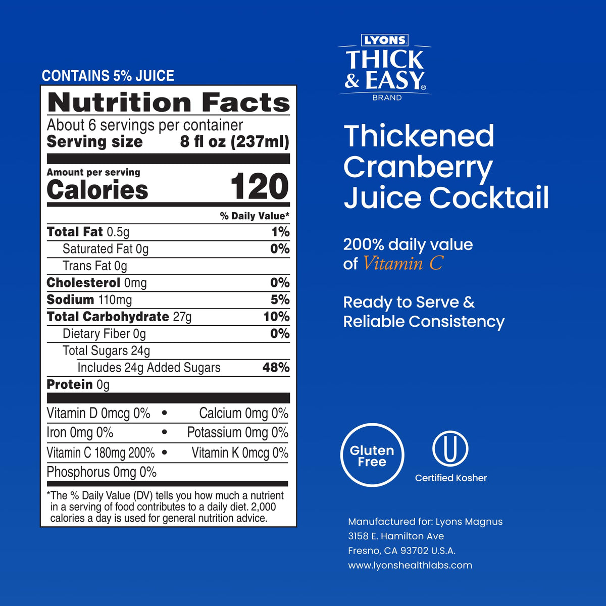 Thick & Easy Cranberry / 46 fl oz / Level 3, Honey Fruit Juice