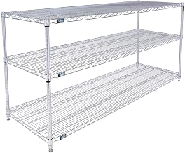 Global Industrial 3 Shelf, Chrome Wire Shelving Unit, Starter, 72" W x 24" D x 34" H