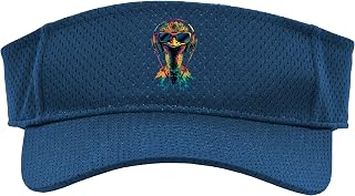 Ostrich Bird with Headphones Colorful Emu Music DJ Ostrich Sport Sun Visor