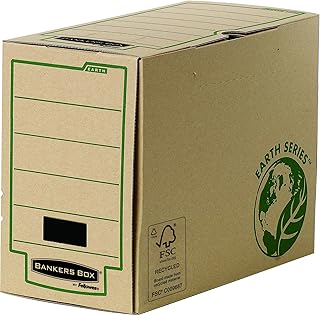 Fellowes Bankers Box Lomo 100 Brown, Classic Folding Box with Lift-Off Lid, Office Storage Box, 36 x 25.5 cm