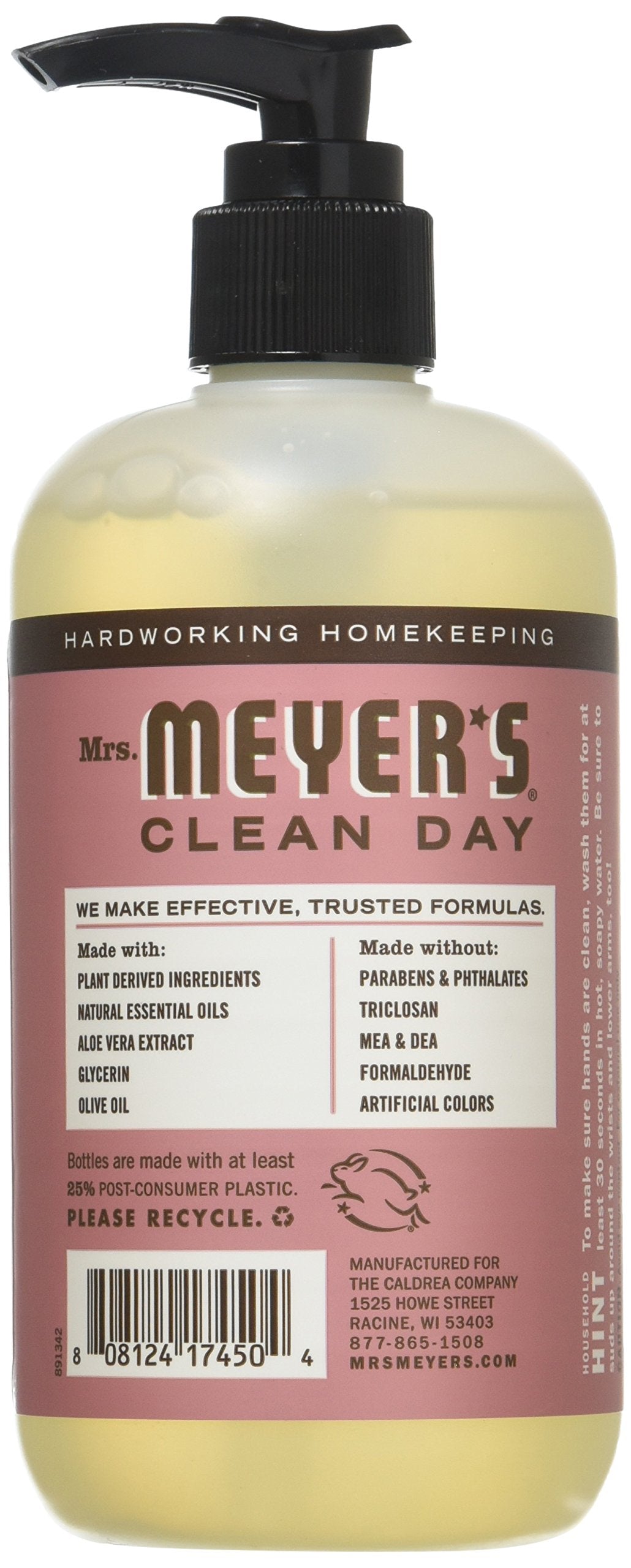 Hand Soap Liq Rosemary 12.5 Fz by Mrs. MEYER'S – 1 Count (Pack of 1), Plastic, No Color, Pack of 24, Model 808124174504