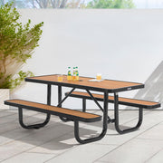 6' Picnic Table by Global Industrial – Recycled Plastic & Steel, Tan, Model 271668