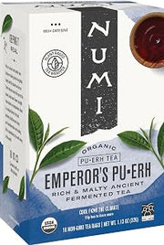 Numi Organic Teas And Teasans, 0.125 Oz, Emperor's Puerh, 16/box