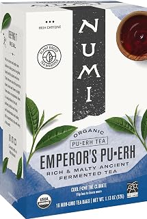 Numi Organic Teas And Teasans, 0.125 Oz, Emperor's Puerh, 16/box