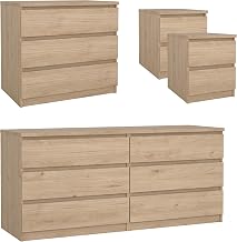 Tvilum Scottsdale Jackson Hickory 4 Piece Bedroom Set with Dresser, Chest, and Nightstands